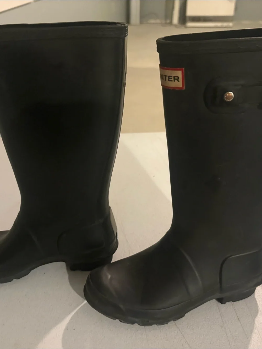 Hunter Kids Black Tall Rain Boots size 2